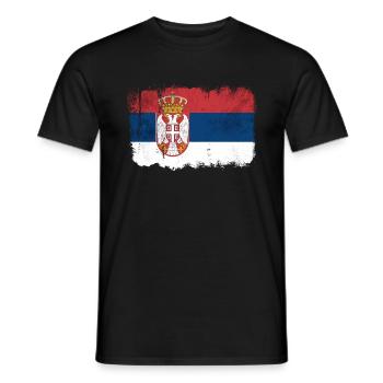 Drapeau de la Serbie - T-shirt homme - noir - Devant - AI Model Male 178 light (178cm)
