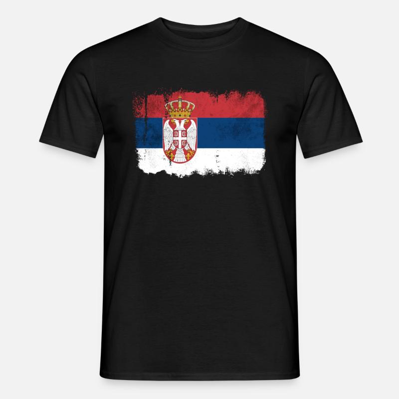 Serbien Flagge - Männer T-Shirt - Schwarz