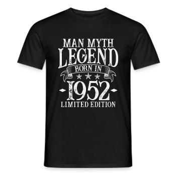 Jahrgang 1952 Mann Mythos Legende 70. Geburtstag - Männer T-Shirt - Schwarz - Vorne - AI Model Male 178 light (178cm)
