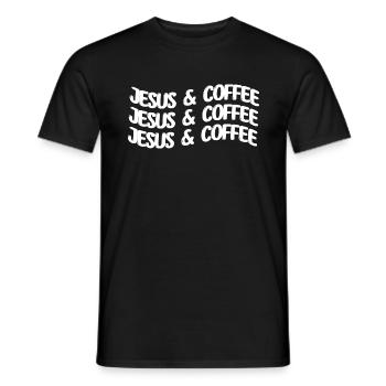 Jesus & Coffee - Men's T-Shirt - black - Front - AI Model Male 178 light (178cm)