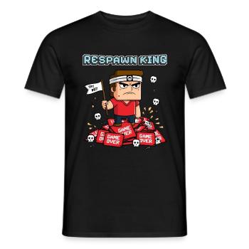 Respawn König - Lustiges Gaming Design - Männer T-Shirt - Schwarz - Vorne - AI Model Male 178 light (178cm)