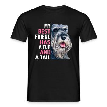Miniature Schnauzer Best friend has fur and tail - Men's T-Shirt - black - Front - AI Model Male 178 light (178cm)