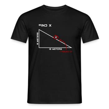 Find X! Geometry, funny sayings, birthday - Men's T-Shirt - black - Front - AI Model Male 178 light (178cm)