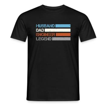 Ehemann - Papa - Ingenieur – Legende - Männer T-Shirt - Schwarz - Vorne - AI Model Male 178 light (178cm)