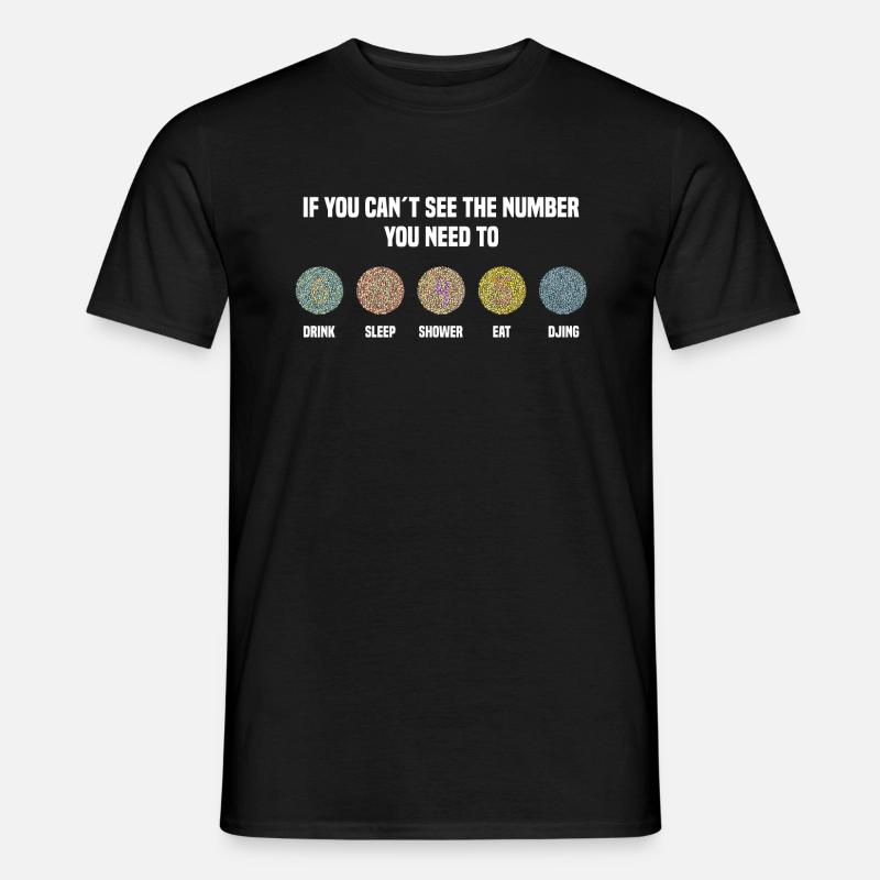 Ishihara Numbers - DJ - Männer T-Shirt - Schwarz