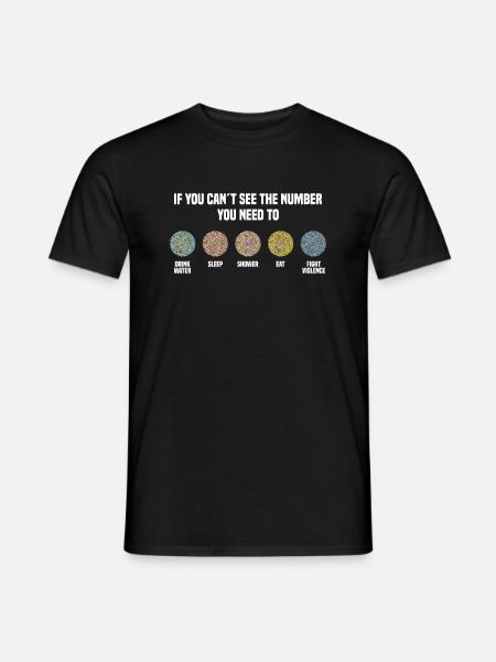 Ishihara Numbers - Fight Violence - Men's T-Shirt - black