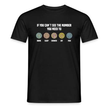 Ishihara Numbers - Poisson - T-shirt homme - noir - Devant - AI Model Male 178 light (178cm)