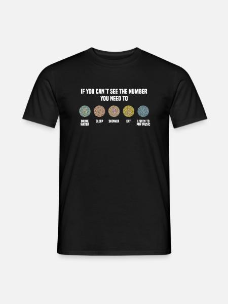 Ishihara Numbers - Listen To Pop Music - Men's T-Shirt - black