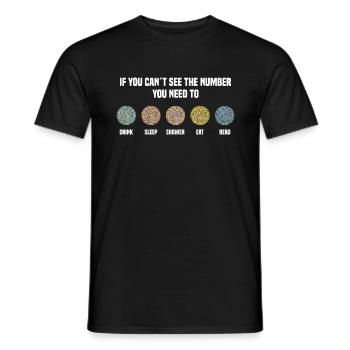 Ishihara Numbers - Read - Men's T-Shirt - black - Front - AI Model Male 178 light (178cm)