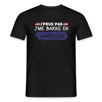 j'peux pas je me barre en Amérique | USA !! - T-shirt homme - noir - Devant - AI Model Male 178 light (178cm)