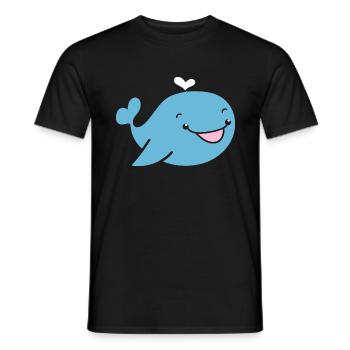 whale - Men's T-Shirt - black - Front - AI Model Male 178 light (178cm)