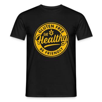 Glutenfrei & Gesund - Männer T-Shirt - Schwarz - Vorne - AI Model Male 178 light (178cm)