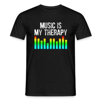 Music Is My Therapy - Männer T-Shirt - Schwarz - Vorne - AI Model Male 178 light (178cm)