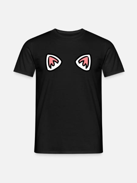 Ears Cat Snow Fox - Men's T-Shirt - black