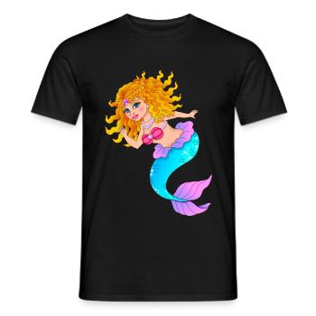 Meerjungfrau - Männer T-Shirt - Schwarz - Vorne - AI Model Male 178 light (178cm)
