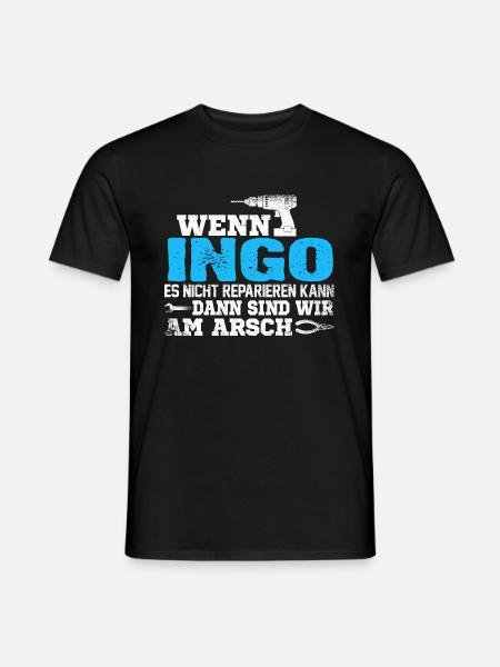 INGO - kann es reparieren - Männer T-Shirt - Schwarz