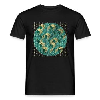 géométrie - T-shirt homme - noir - Devant - AI Model Male 178 light (178cm)