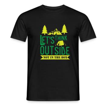 Lets think Outside - Not in the Box - Men's T-Shirt - black - Front - AI Model Male 178 light (178cm)