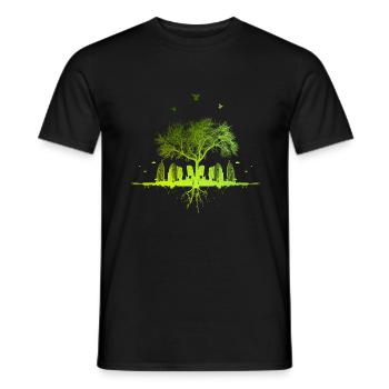 Green Tree - nature tree city urban gift - Men's T-Shirt - black - Front - AI Model Male 178 light (178cm)