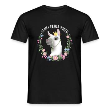 Llama Drama Queen - Men's T-Shirt - black - Front - AI Model Male 178 light (178cm)