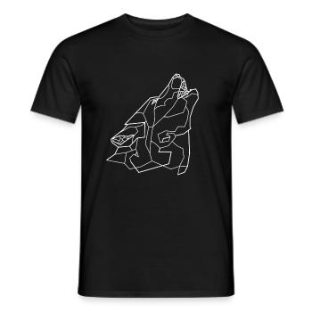 Heulender Wolf - weiß - Männer T-Shirt - Schwarz - Vorne - AI Model Male 178 light (178cm)