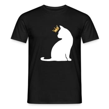 crown cat - Men's T-Shirt - black - Front - AI Model Male 178 light (178cm)