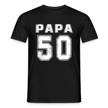 50th birthday - dad 50 - Men's T-Shirt - black - Front - AI Model Male 178 light (178cm)