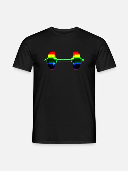 Rainbow dumbbell - Men's T-Shirt - black