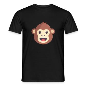 brauner Affen Emoticon - Männer T-Shirt - Schwarz - Vorne - AI Model Male 178 light (178cm)