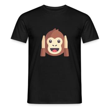 süßes Affen Emoticon - Männer T-Shirt - Schwarz - Vorne - AI Model Male 178 light (178cm)