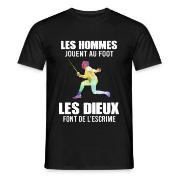 Cadeau drôle escrime escrimeur - T-shirt homme - noir - Devant - AI Model Male 178 light (178cm)
