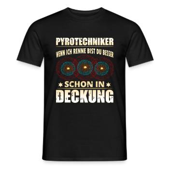Pyro Feuerwerker rennt - Männer T-Shirt - Schwarz - Vorne - AI Model Male 178 light (178cm)