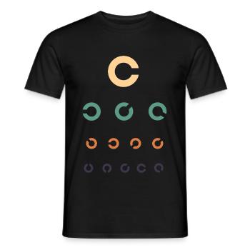 Opticien de test oculaire - T-shirt homme - noir - Devant - AI Model Male 178 light (178cm)