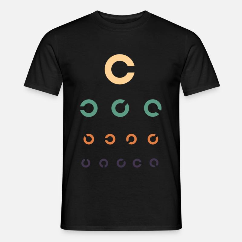 Sehtest Augenoptiker - Männer T-Shirt - Schwarz