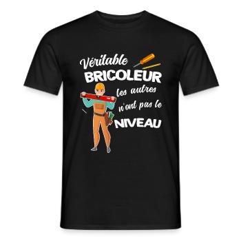 Bricoleur homme humour pour papa ou tonton - T-shirt homme - noir - Devant - AI Model Male 178 light (178cm)