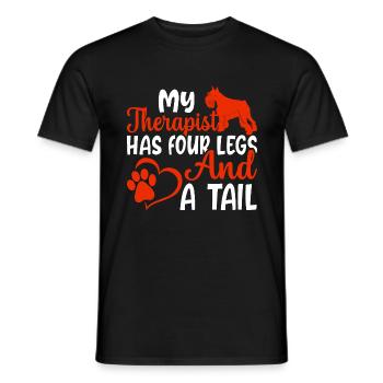 Zwergschnauzer Therapeut Hat Vier Beine Lustige - Männer T-Shirt - Schwarz - Vorne - AI Model Male 178 light (178cm)