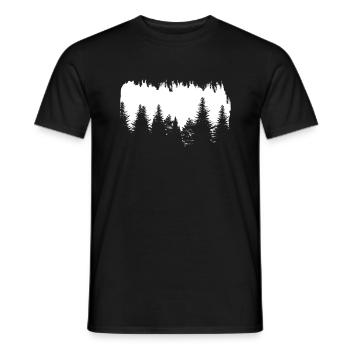 Kieferwald Silhouette Bäume Natur - Männer T-Shirt - Schwarz - Vorne - AI Model Male 178 light (178cm)