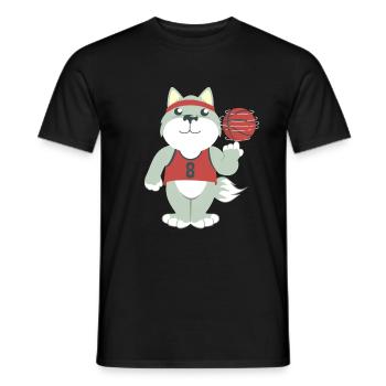 Basketball Wolf - Men's T-Shirt - black - Front - AI Model Male 178 light (178cm)