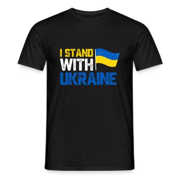 Je soutiens l’Ukraine - T-shirt homme - noir - Devant - AI Model Male 178 light (178cm)