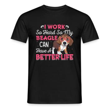 Arbeite So Hart Für Meinen Beagle Lustige - Männer T-Shirt - Schwarz - Vorne - AI Model Male 178 light (178cm)