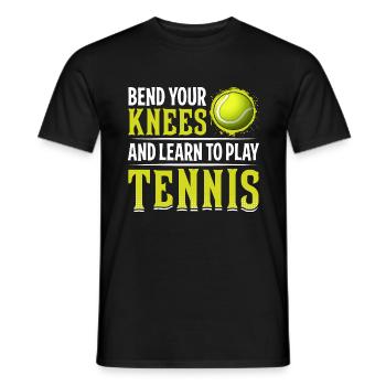 Learn to play tennis Funny sports players - Men's T-Shirt - black - Front - AI Model Male 178 light (178cm)