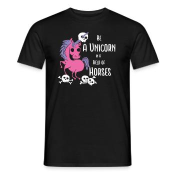Be Unicorn in a Field of Horses .. Skulls - Männer T-Shirt - Schwarz - Vorne - AI Model Male 178 light (178cm)