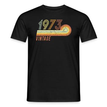 Born in 1973 birthday vintage gift idea - Men's T-Shirt - black - Front - AI Model Male 178 light (178cm)