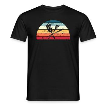 Retro Gemälde Sonnenuntergang Vintage Maler Sonnenaufgang - Männer T-Shirt - Schwarz - Vorne - AI Model Male 178 light (178cm)