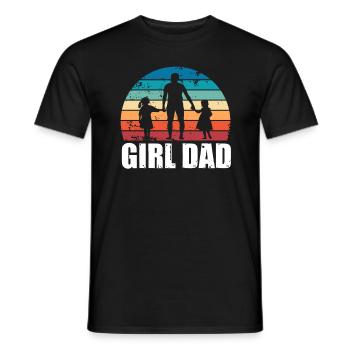 Fille Papa Coucher de soleil Papa de filles Cadeau de fête des pères - T-shirt homme - noir - Devant - AI Model Male 178 light (178cm)