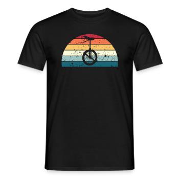 Retro Unicycling Sunset Vintage Unicycle Sunrise - Men's T-Shirt - black - Front - AI Model Male 178 light (178cm)