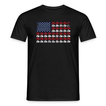 caravane Camping 4 juillet American Flag Gift - T-shirt homme - noir - Devant - AI Model Male 178 light (178cm)