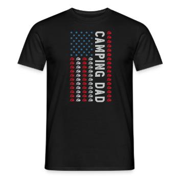 Camping Papa juillet 4 juillet caravane rv cadeau de fête des pères - T-shirt homme - noir - Devant - AI Model Male 178 light (178cm)