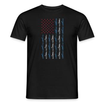Sous-marin drapeau américain 4 juillet Navy USA - T-shirt homme - noir - Devant - AI Model Male 178 light (178cm)