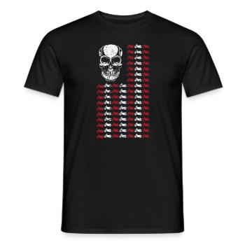 Moto Drapeau américain 4 juillet Moto - T-shirt homme - noir - Devant - AI Model Male 178 light (178cm)
